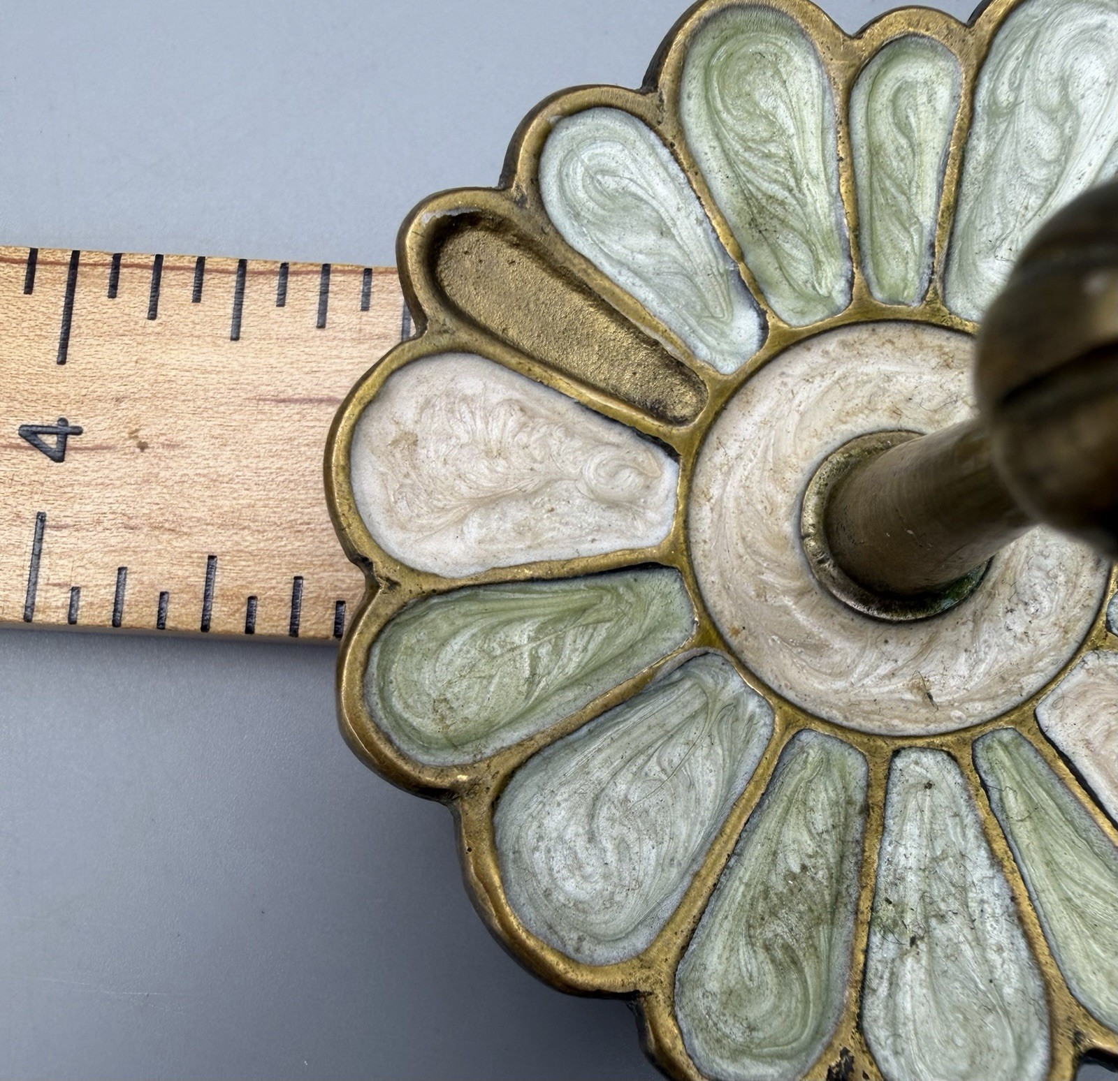 Anthropology Art Nouveau-Style Enamel on Brass Flower Hook