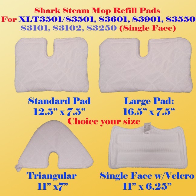 Shark Euro Pro Steam Mop Pads Replacement S3101 S3250, S3901 S3601 S3501 S3550
