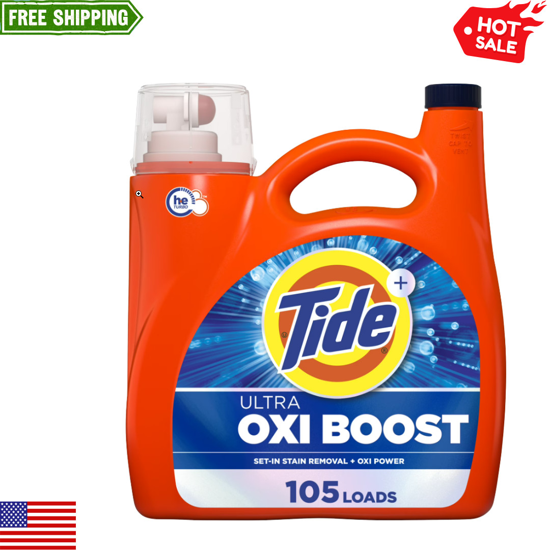 Tide with Ultra Oxi Boost, Advanced Stain Remover 148 fl oz 105 Loads