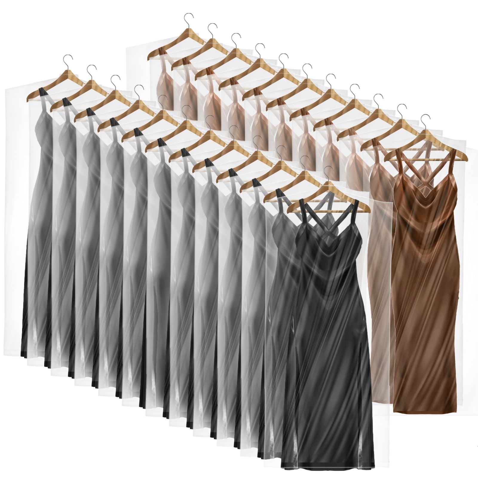 AVLA 50 Pack 71 Inch Clear Garment Bag, Extra Long Plastic Dry Cleaning