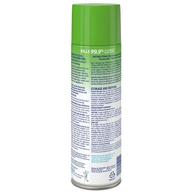 Sprayway All-Purpose Disinfectant Cleaner, 19 oz. cans, Pack of 6 Free Shipping