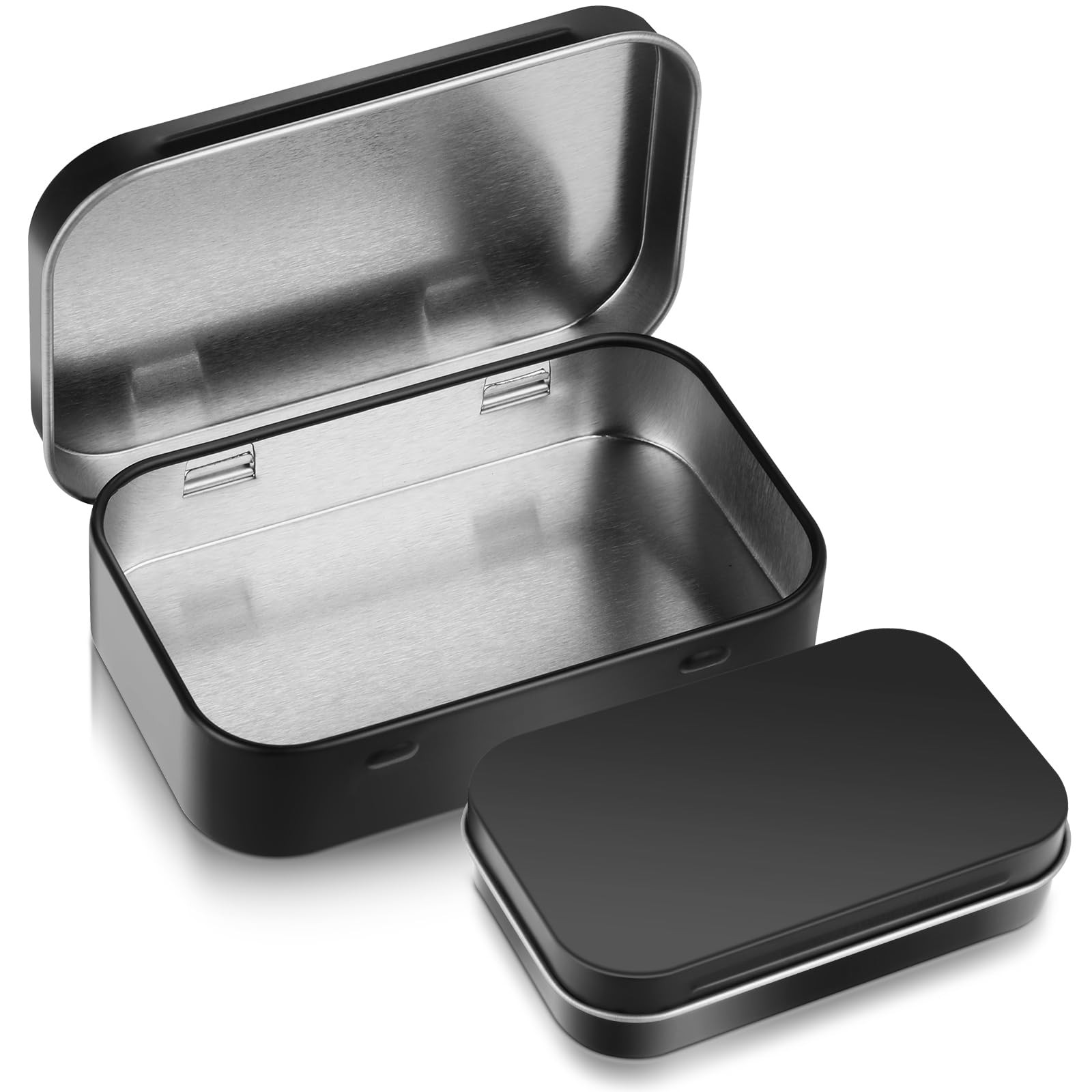 Black Metal Rectangular Empty Hinged Tins Metal Tin Box Small Tins with Lids …