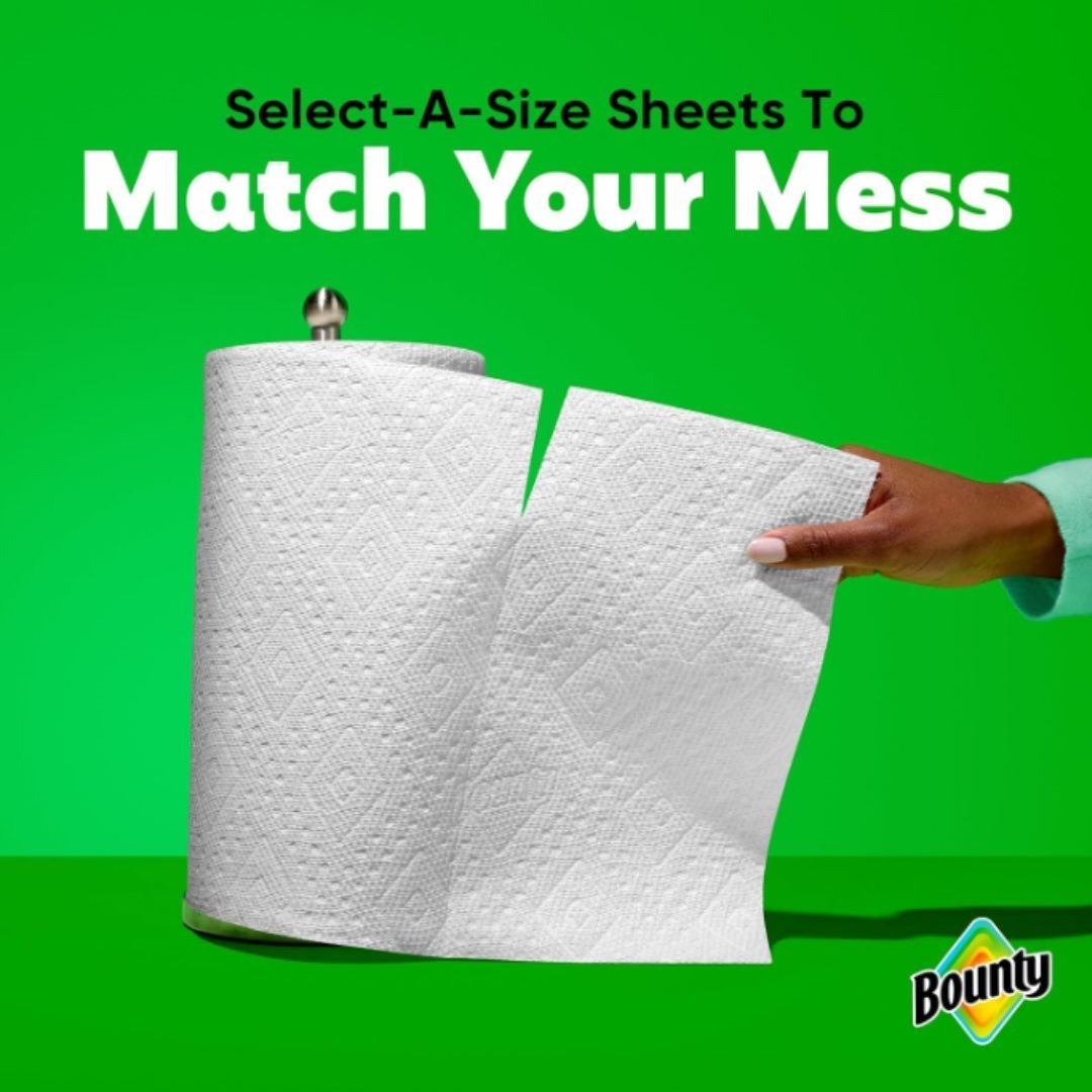 Bounty Select-A-Size Paper Towels, White, 2 Triple Rolls = 6 Regular Rolls New