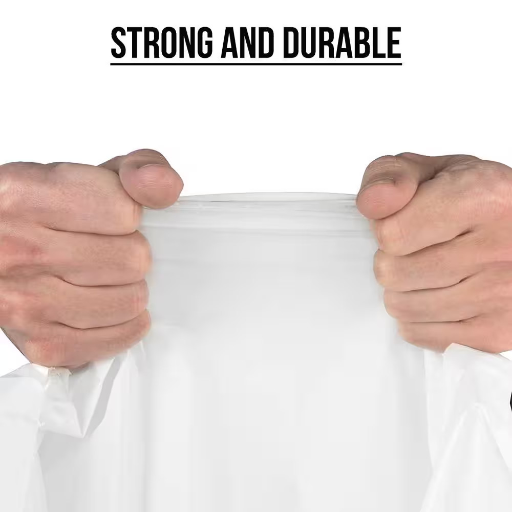13 Gal. 0.7 Mil Clear Drawstring Trash Bags 24 In. X 27 In. Pack of 60 for Home,