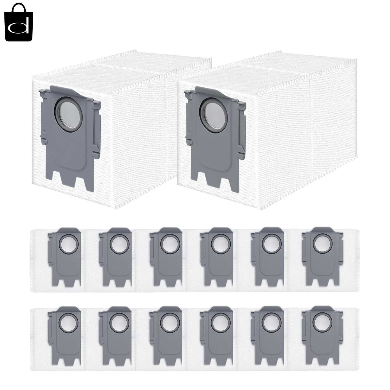 14 Pack Dust Bags Replacement for Roborock QV 35A/Qrevo S5V/QV35S/Saros 10/10