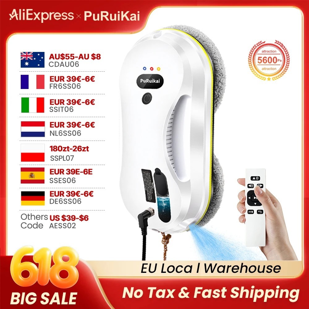 PuRuiKai Household Window Automatic Water Spray Cleaning Robot,With Intelligent