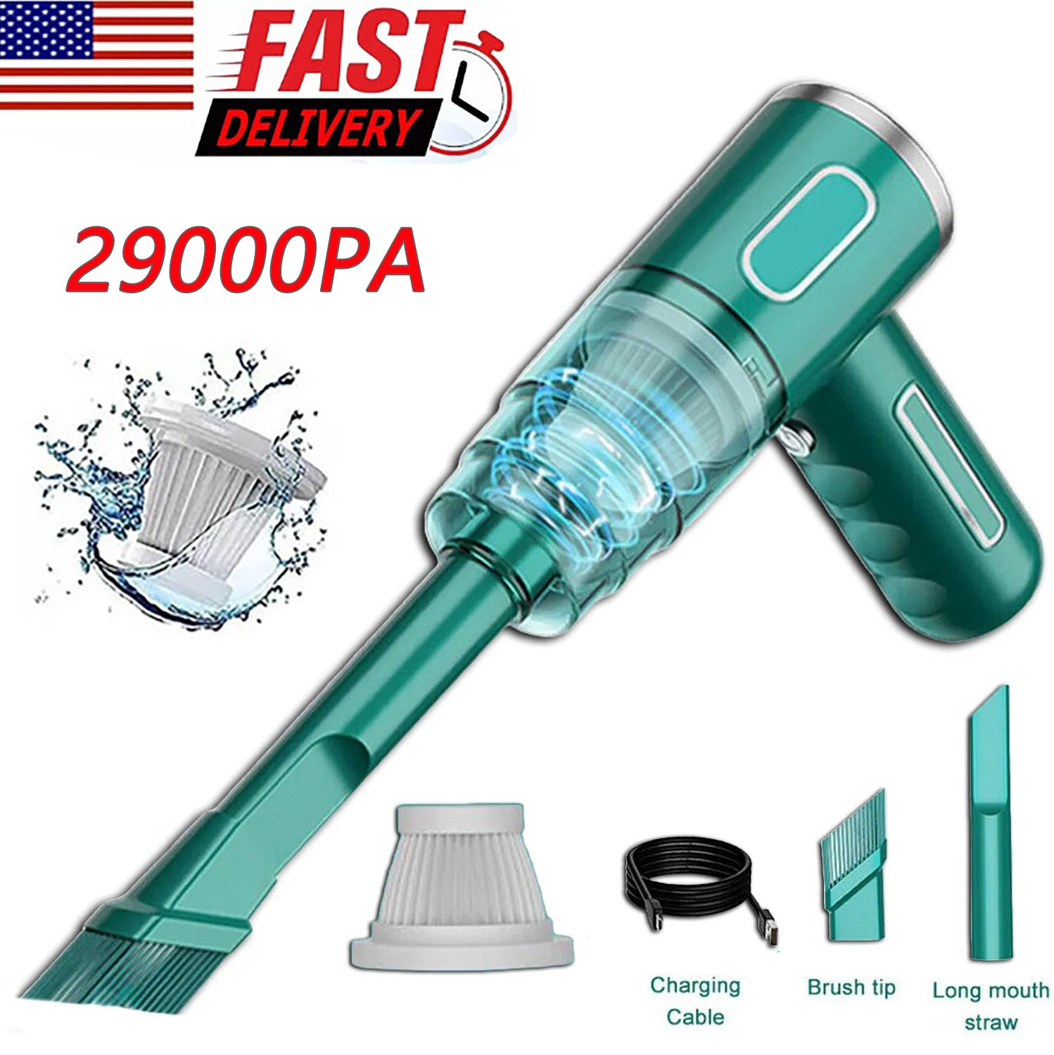 29000PA Hand held Cordless Vacuum Cleaner Mini Portable Car Auto Home Wireless