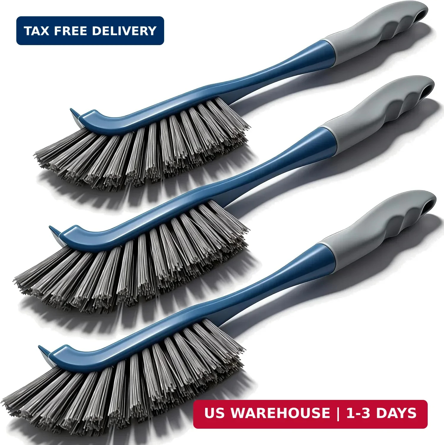 3 Pack Hard Bristle Scrub Brush Set, Cleaning Brush Designed for Cleaning Shower