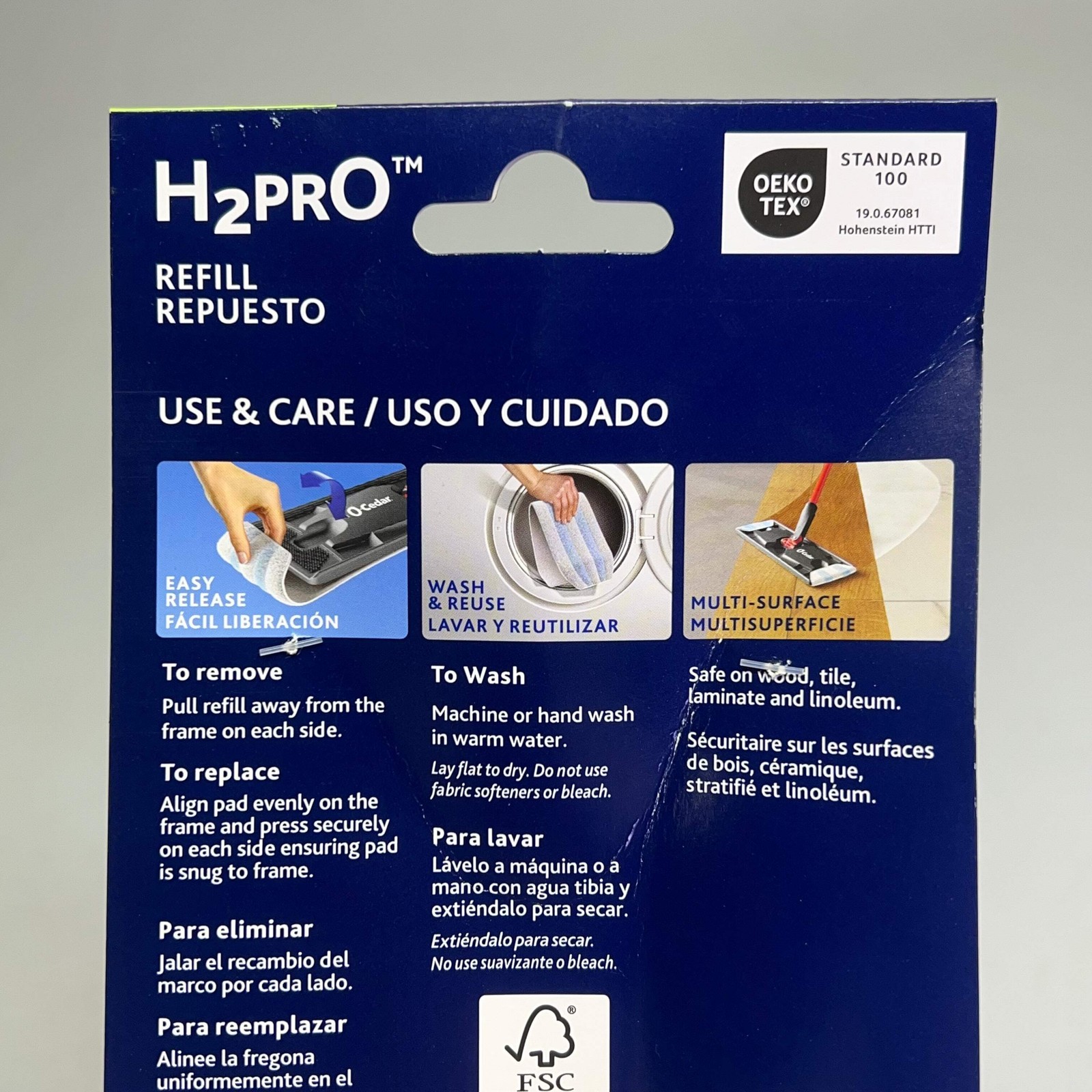 O-CEDAR (2 PACK, 2 HEADS EACH) H2prO Mop Heads 9.25″ x 4.38″ White 26-231
