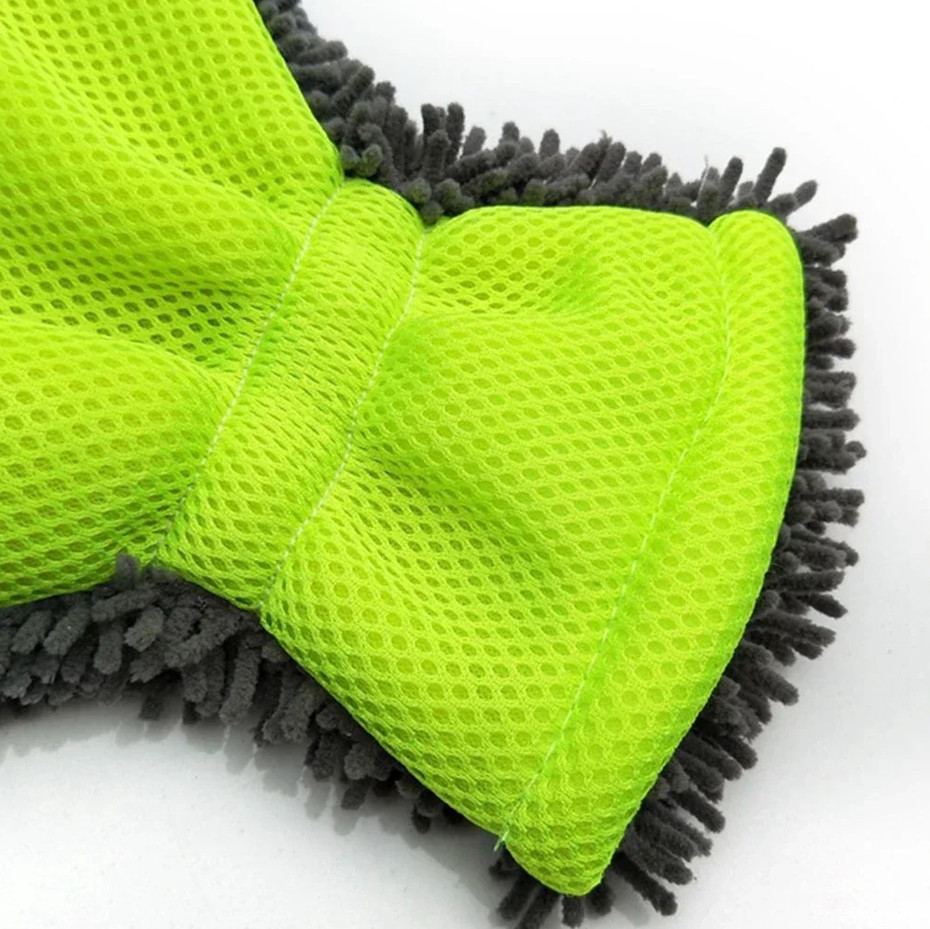 1 pc Soft Microfiber Car Wash Glove – Full-Finger Chenille Cleaning Mitt