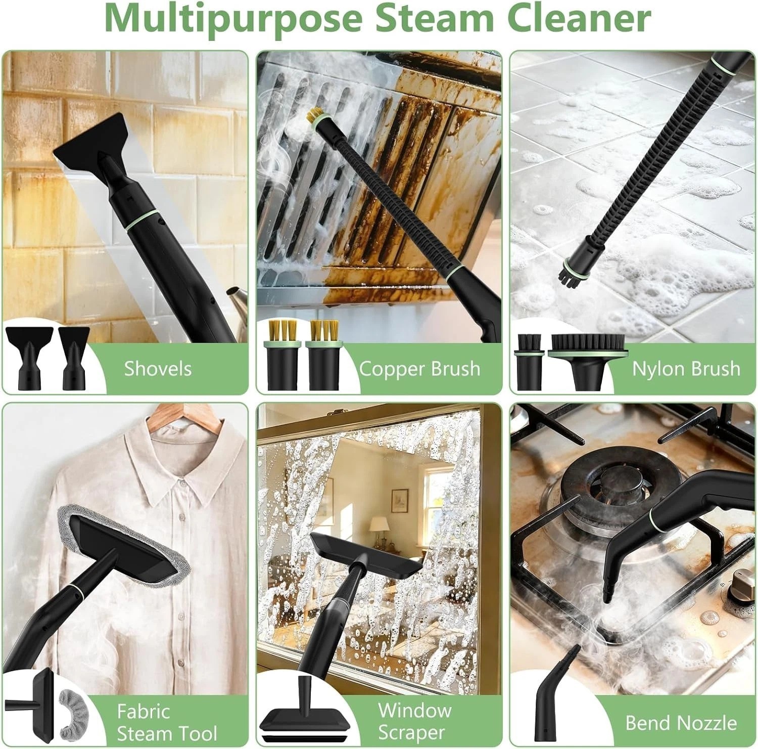 Versatile 1500W Portable Steam Cleaner for Home & Car Detailing – Eco-Friendly