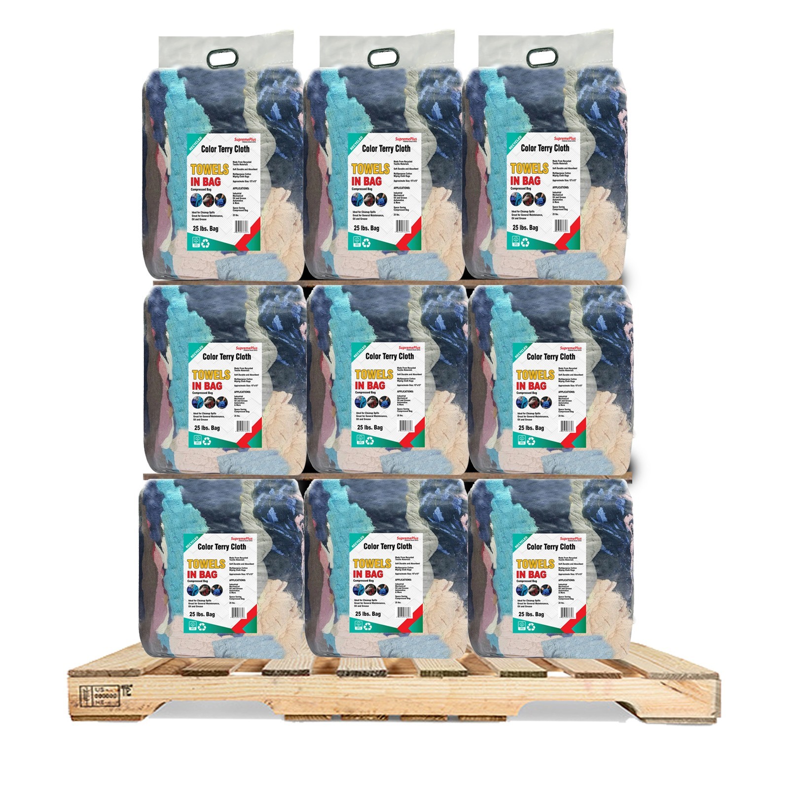 Colored Terry Towels – Bulk Industrial Cleaning Rags – 600 LB – Bags & Boxes