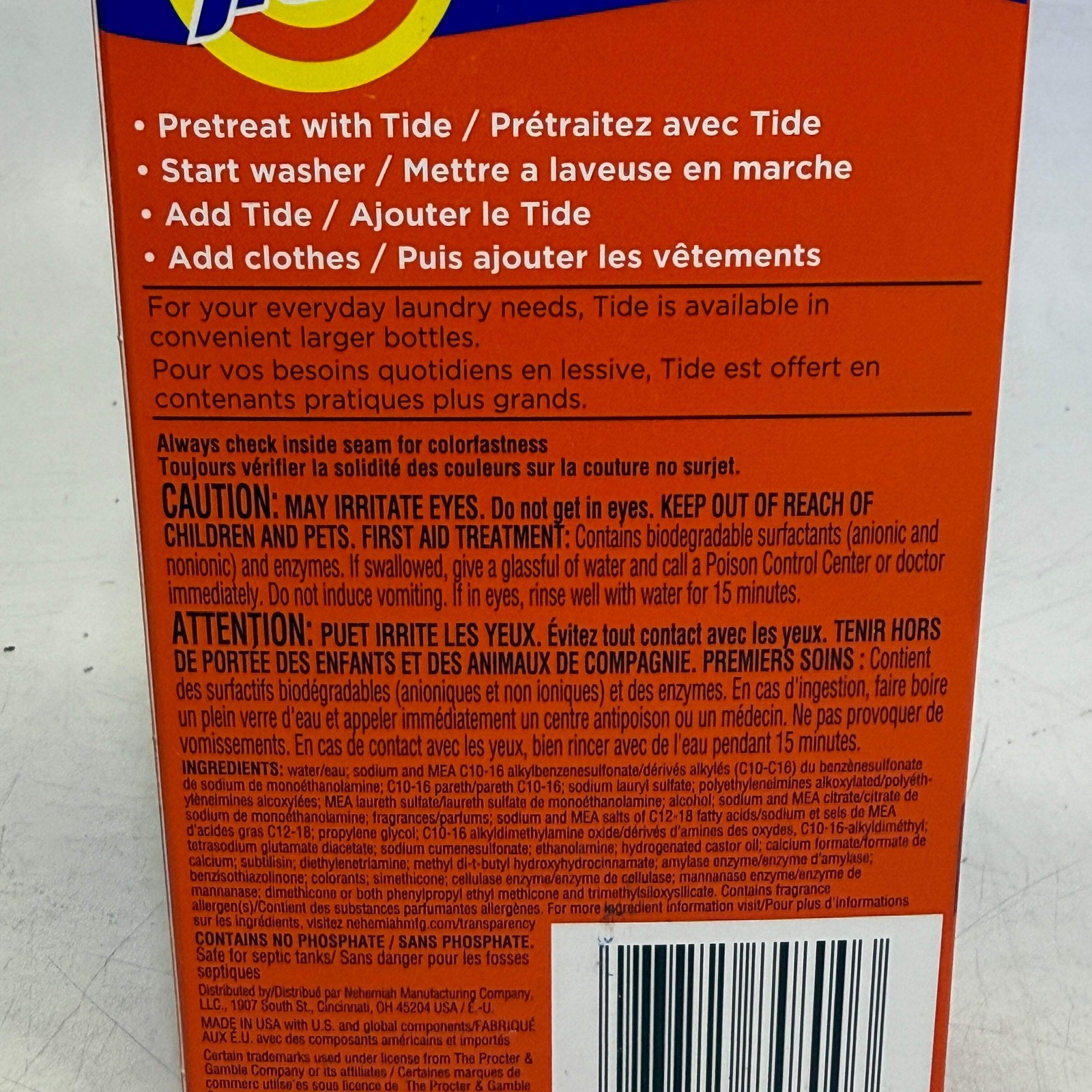 TIDE (2 PACK, 6 Total Pouches) Liquid Laundry Detergent Travel Size HE 1.31oz/ea