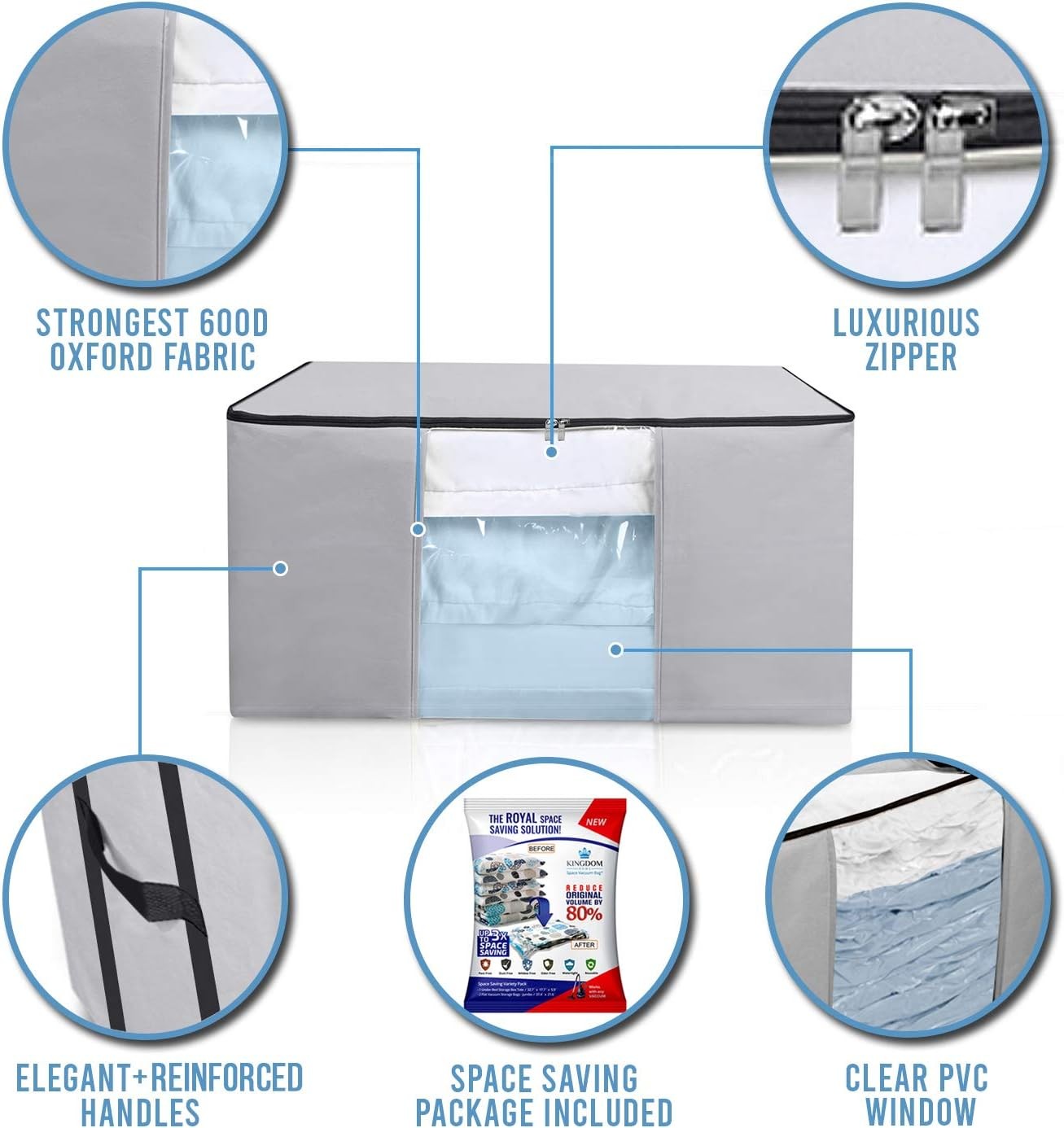 Cube Vacuum Storage Bags, Space Saver Bags, Premium Totes with Cubic Vacuum