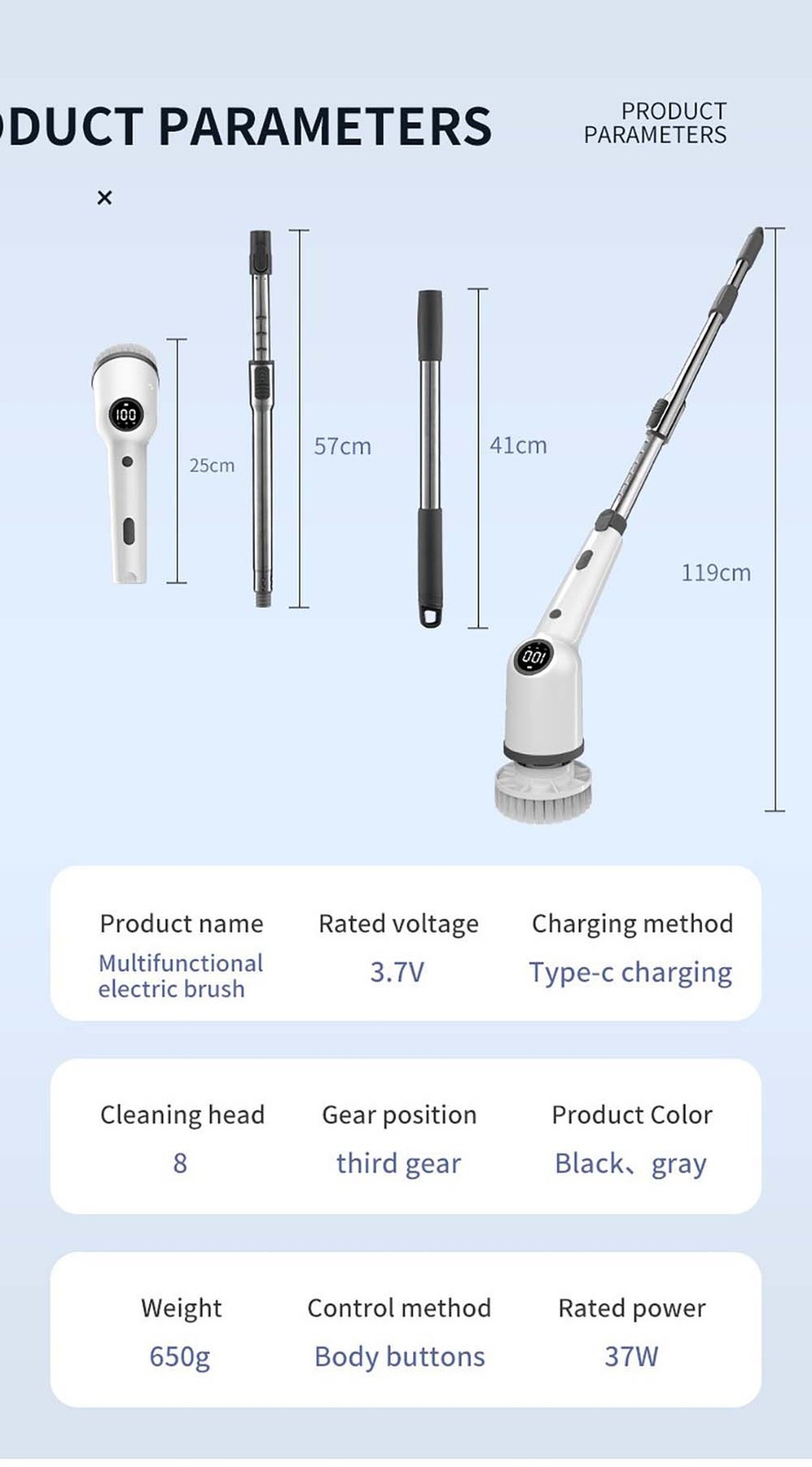 9-in-1 Adjustable Portable Compact Durable Handheld Wireless 9‑in‑1 Electric Mop