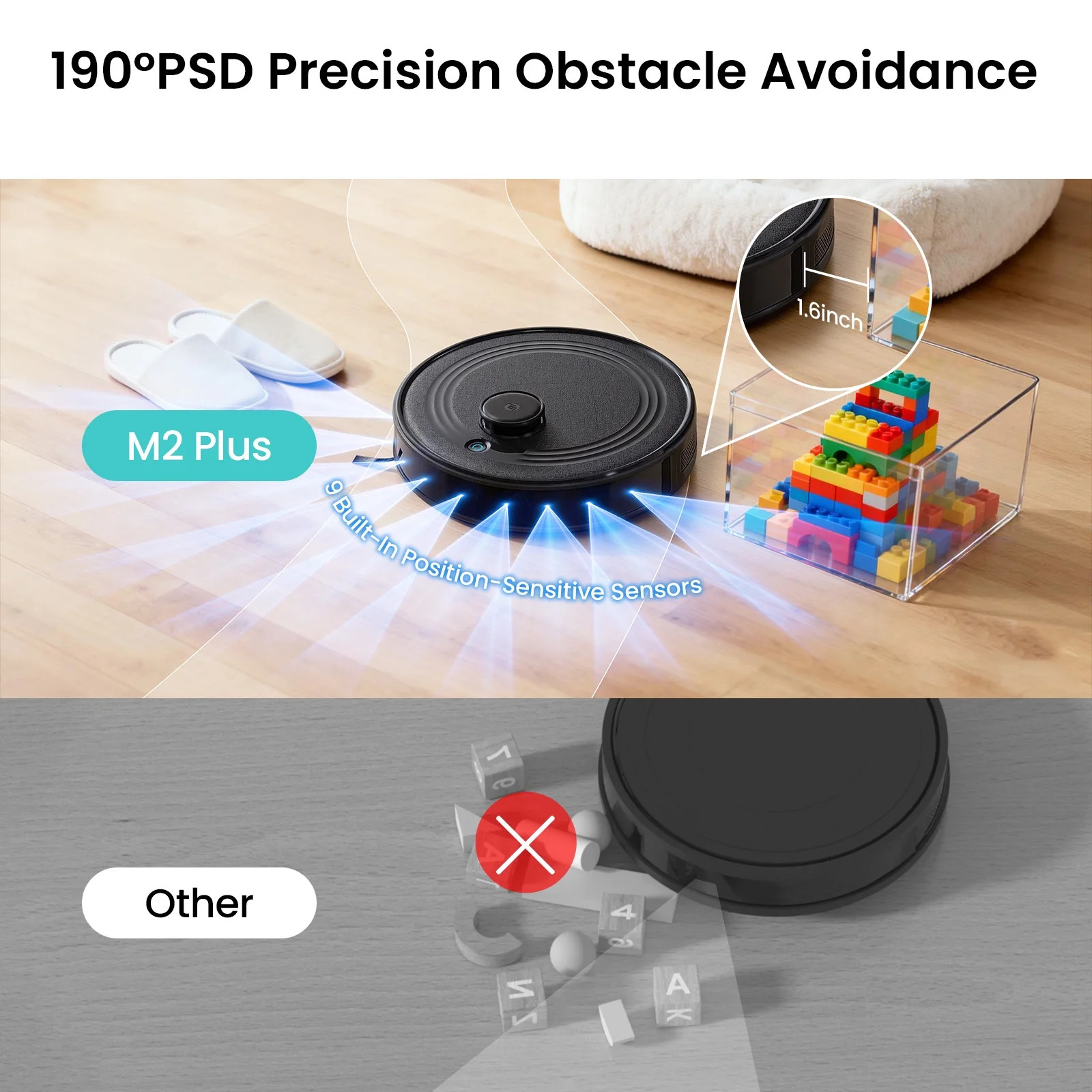Robot Vacuum & Mop M2 Plus Lidar, 7000Pa Suction, Self-Emptying, Multi-Floor