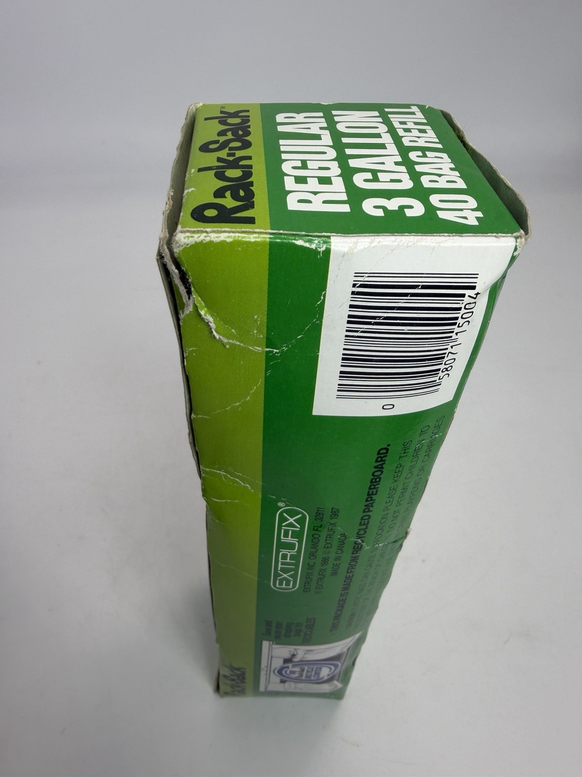 Vintage Rack Sack Refill Bags White 3 Gallon – 40 Count With Ties New Box