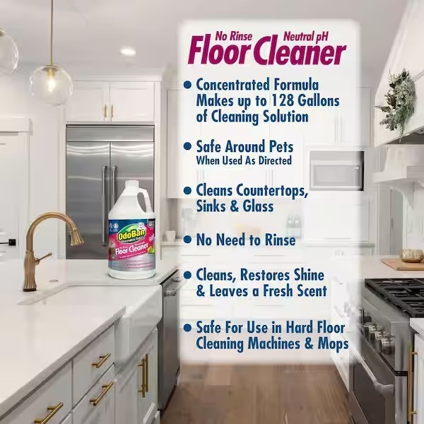 OdoBan 1 Gal. No Rinse Neutral pH Floor Cleaner, Concentrated Floor Cleaner