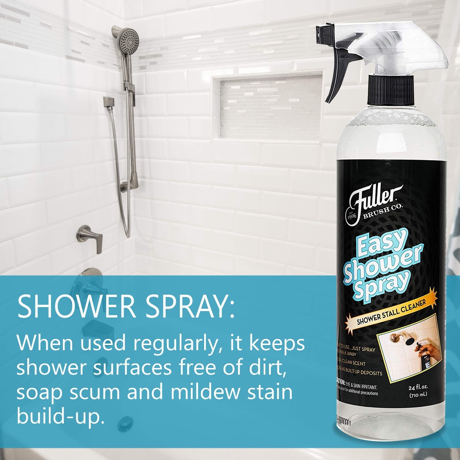 No Scrub Shower Cleaner Spray – Multi-Surface Formula for Dirt & Soap Scum Remov