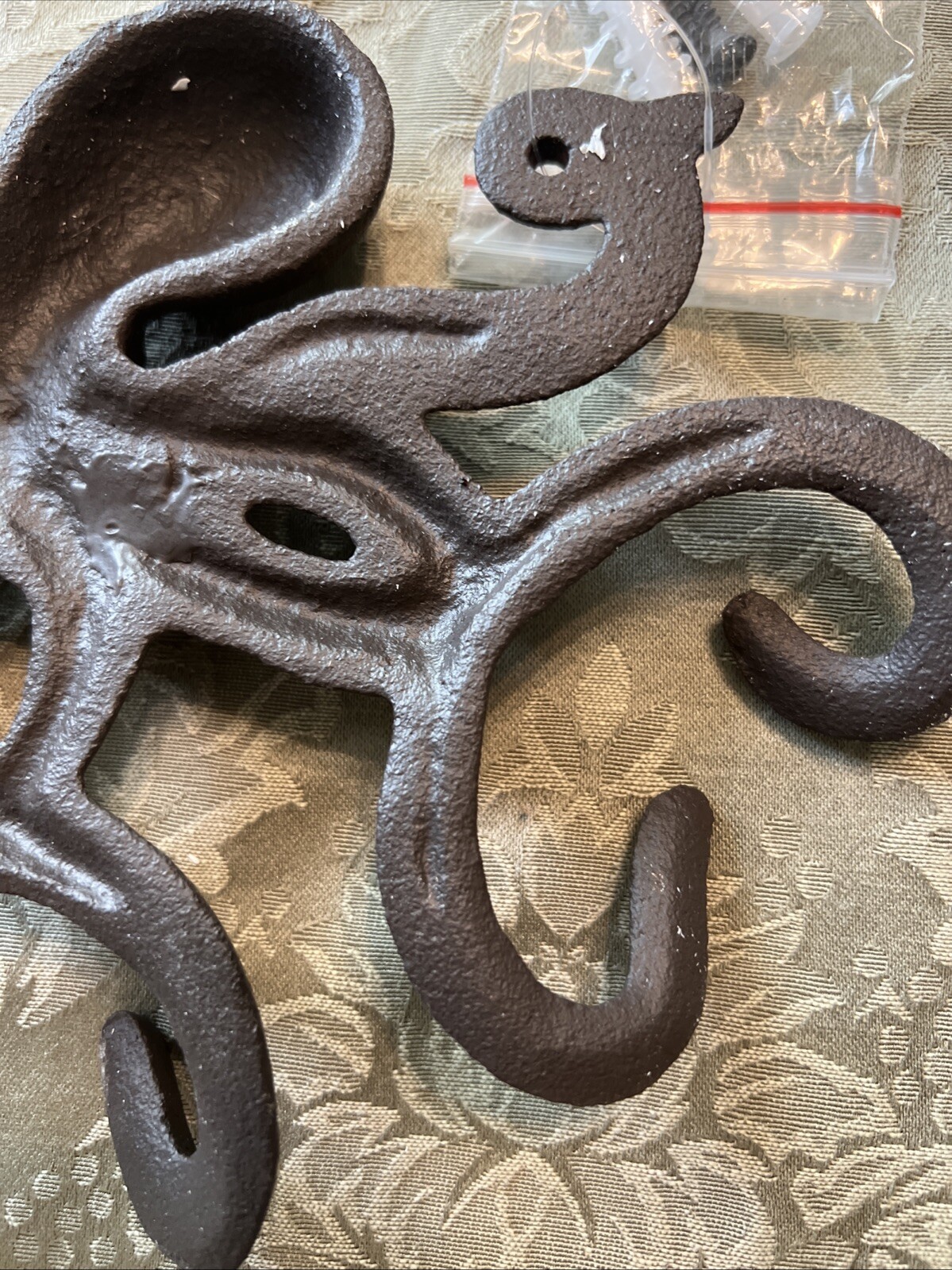 Cast Iron Swimming Octopus Wall Hook Towel Key Holder Bathroom Entry Door Hanger