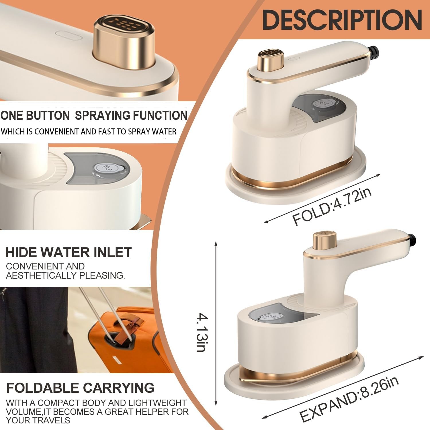 Mini Portable Micro Steam Iron Machine Steamer Handheld Garment Clothes Ironing