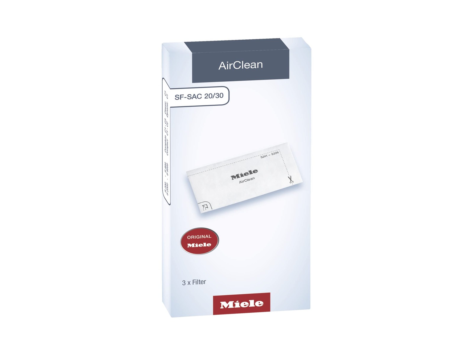 Miele Genuine AirClean Filters, for Everyday 1 Count (Pack of 1), White