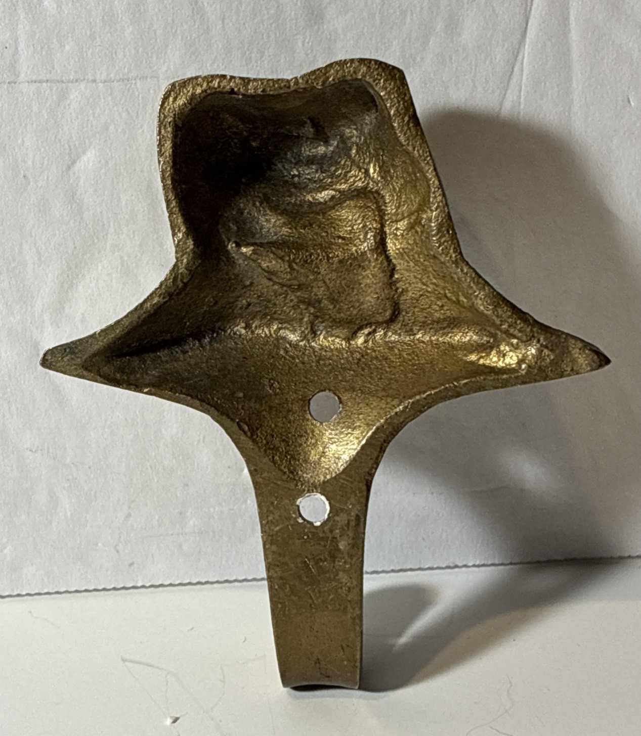 Vintage Brass Frog Wall Hook Hanger 3 X 2.75”