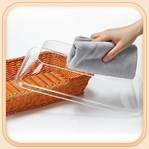 2 Pack Wicker Large Bread Basket with Acrylic Lid Housewarming Woven