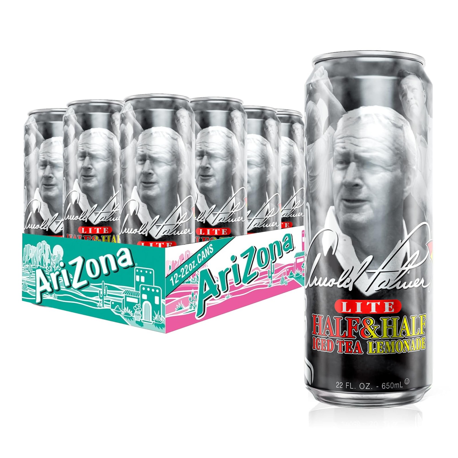 AriZona Arnold Palmer Half and – Big Can, 22 Fl Oz 22 (Pack of 12)