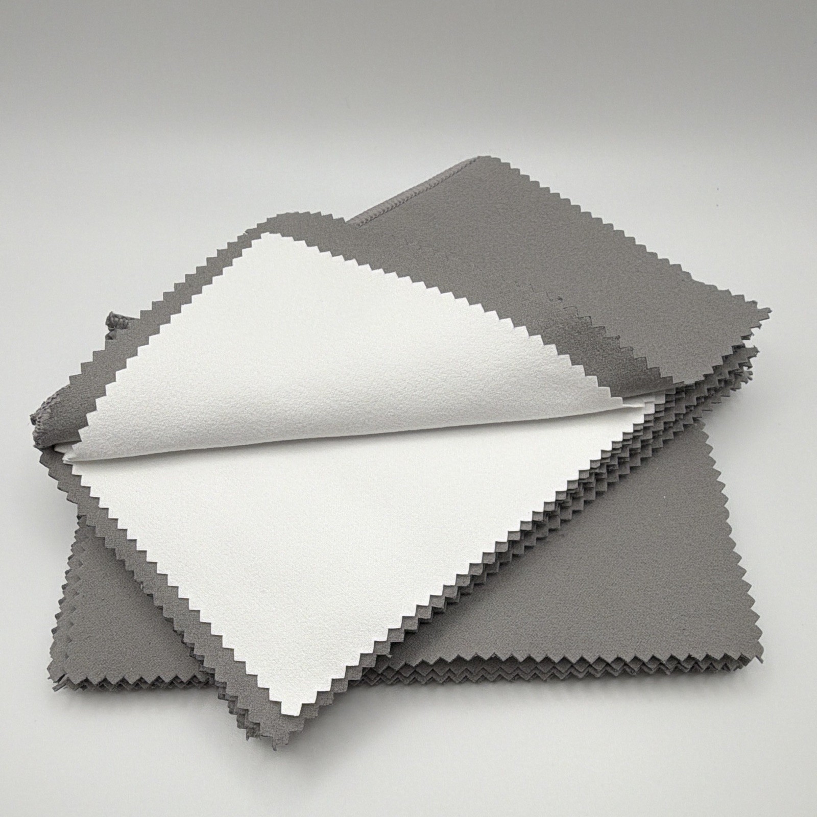 6”x8” Light Gray & White Jewelry Cleaning/Polish Cloth | Gold, Silver, Platinum