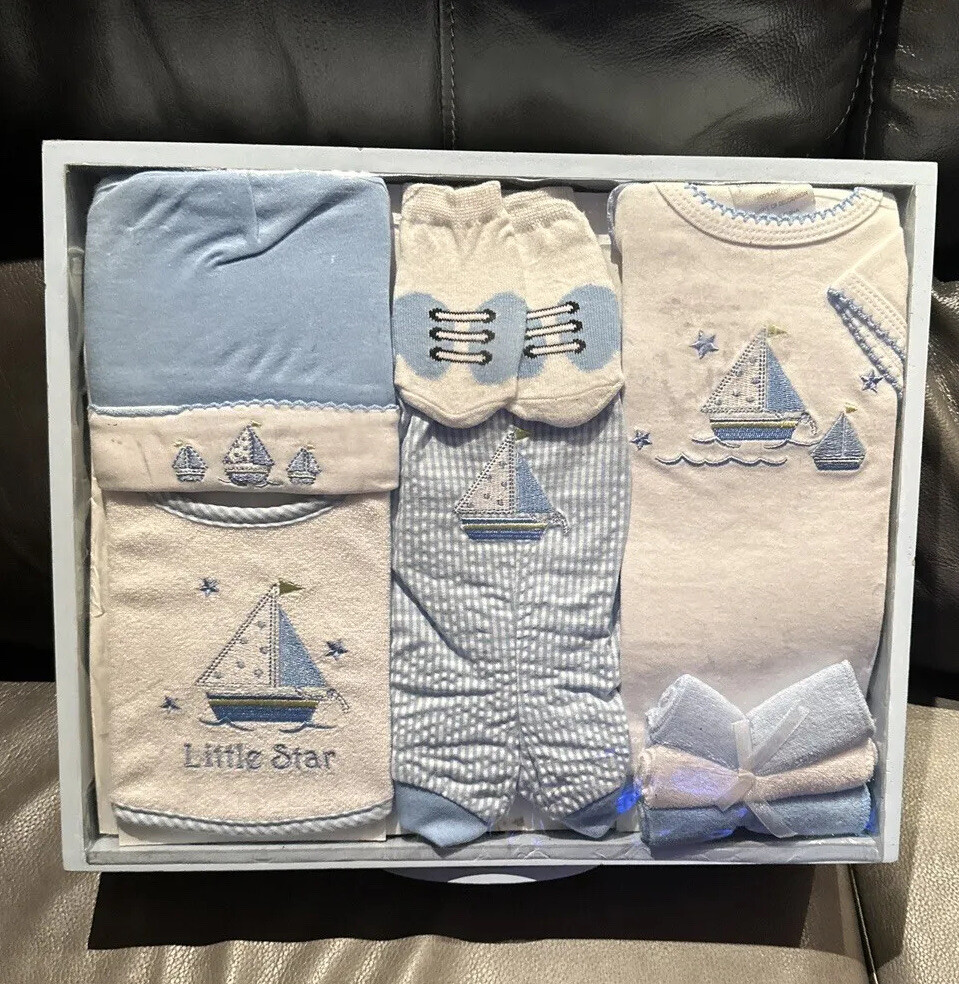 1st Impressions 9 Piece Layette Set Infant Clothing Baby 3-6 Months Boats NEW