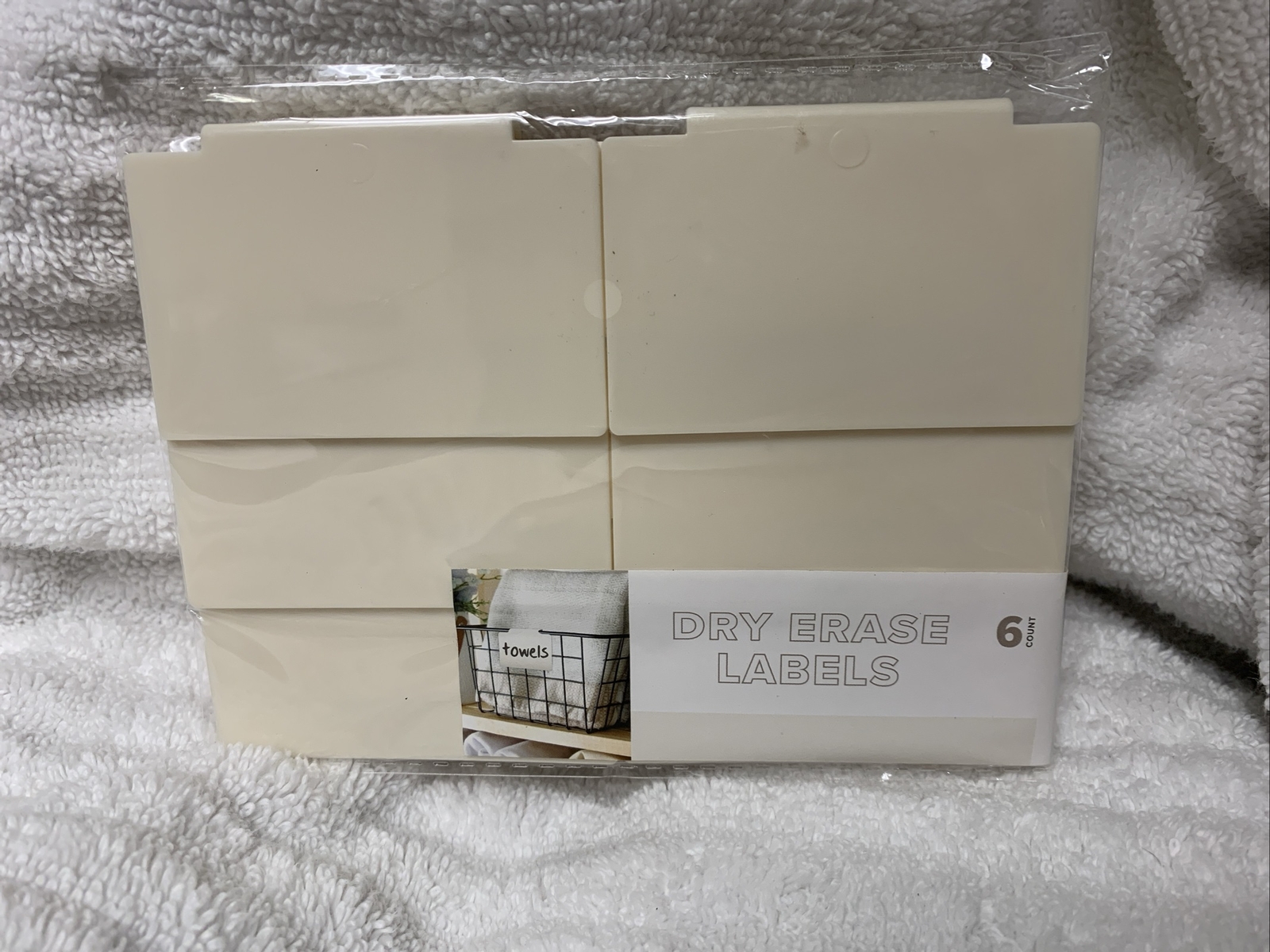 6 dry erase Basket Labels ,Clip On for Pantry, laundry, Storage Baskets Bin new