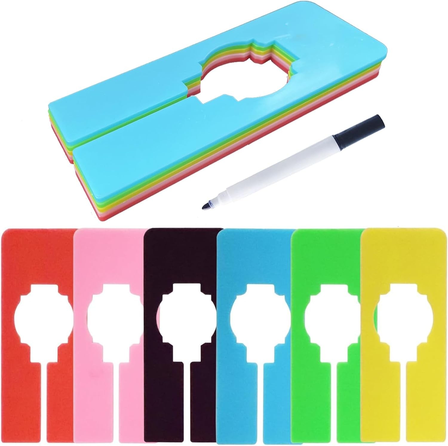 30 Pcs Dividers for Hanging Clothes, Clothing Plastic Rack Size Dividers