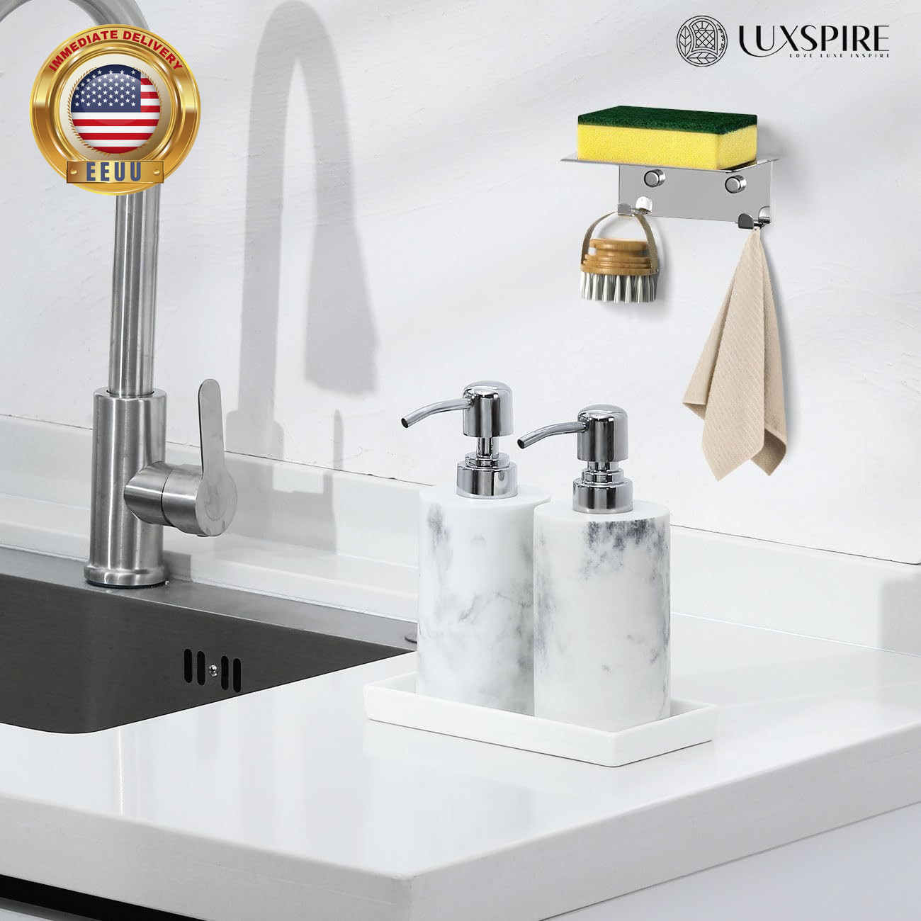 Bathroom Vanity Tray, Mini Soap Dispenser, Small Ceramic Perfume and Jewelry Dis