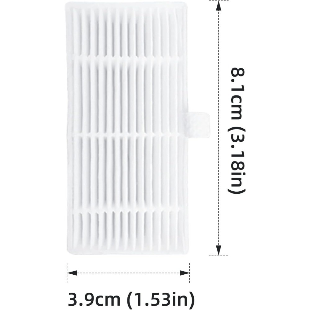 Replacement PartsCleaners: 4 Side Brushes, 4 HEPA Filters, 2 Mop Pads