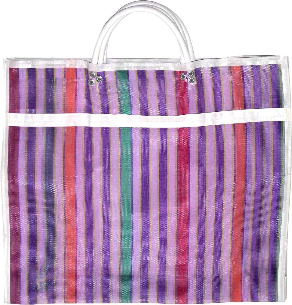 Assorted Colors High Thread Mesh Mexican Market Reusable Bags 13×15 In 3 Pack