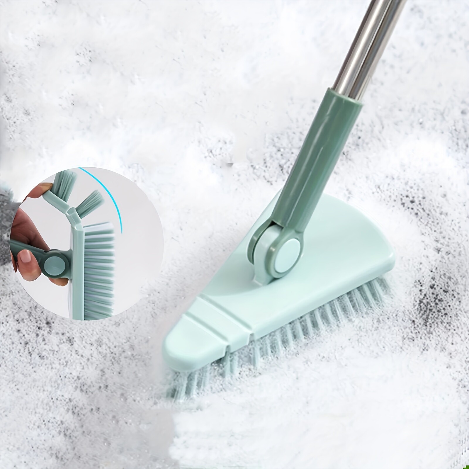 37” Long Handle Shower Cleaning Brush Tub Tile Scrubber for Bathroom Cleaning