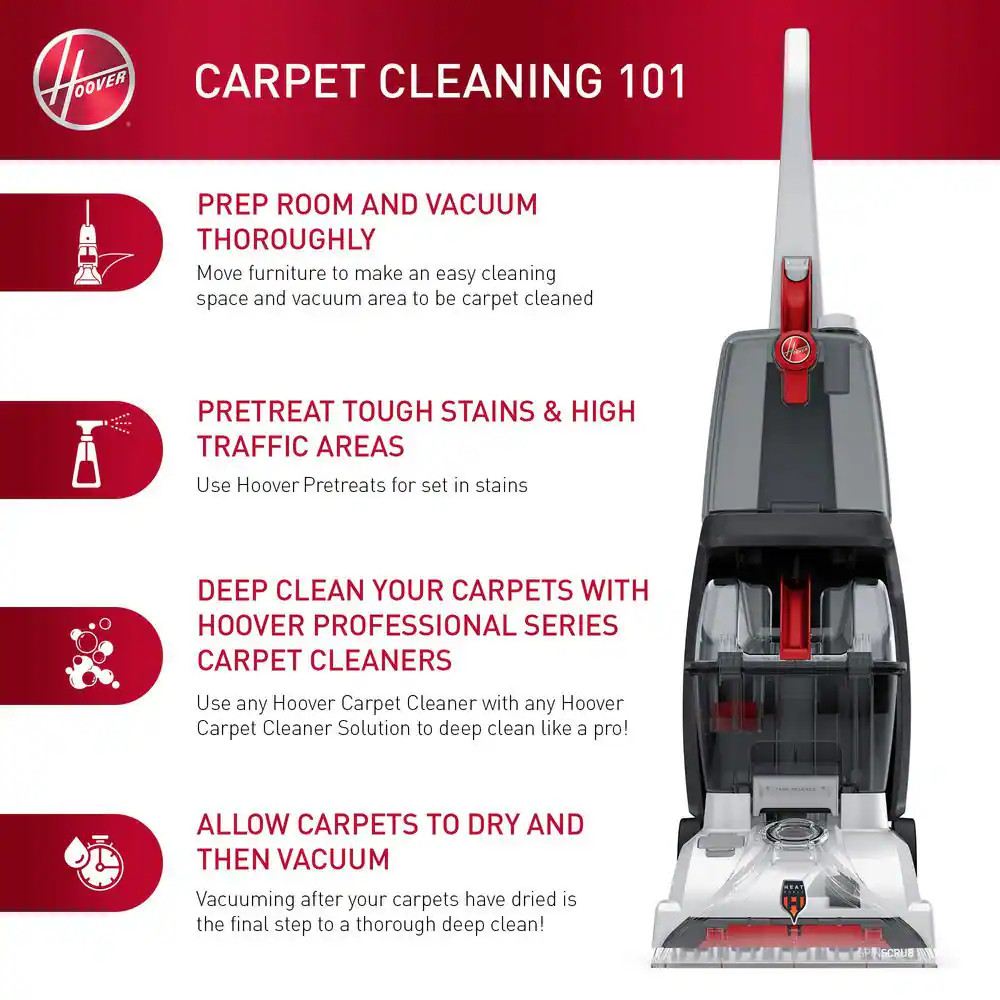 Turboscrub Upright Corded Carpet Cleaner Machine, Deep Clean Carpet Shampooer fo