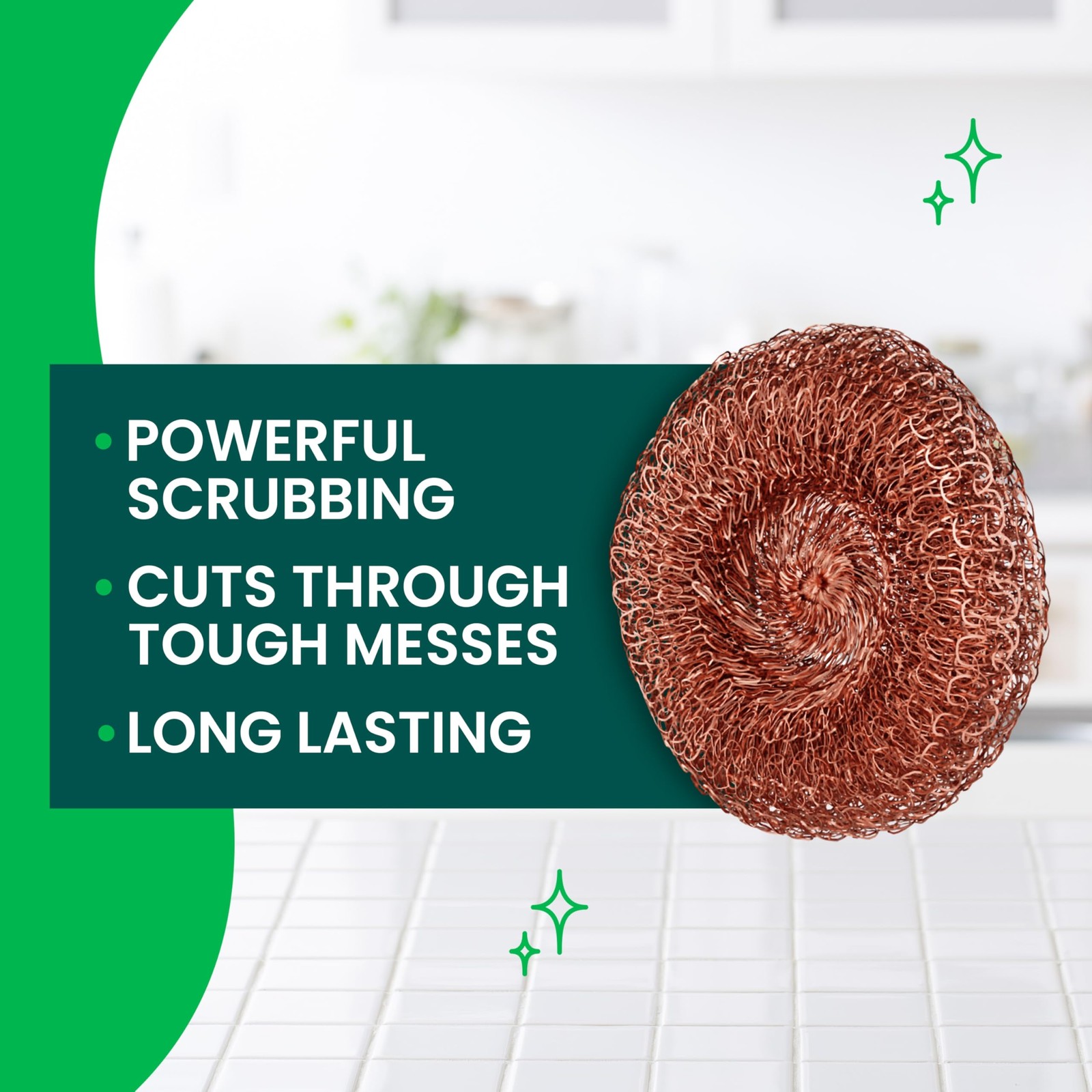 Scotch-Brite Copper Coated Scrubbing Scour Pads, 48 Pack 213C-2-24
