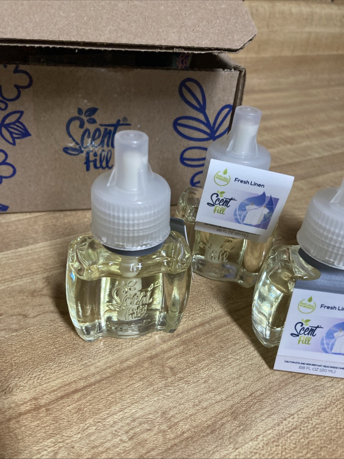 4 Pack Scent Fill Fresh Linen Scented Oil Refills .68oz Each New