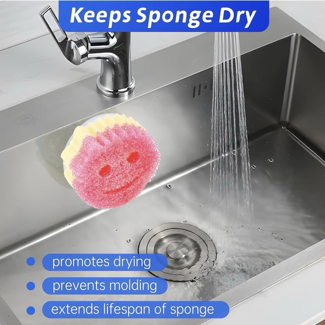 White Sponge Holder, New Compatible with Scrub Daddy Smiley Face Sponges