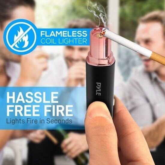 Pyle Electric Lighter with Dual USB Device Charge Ports & Flameless Design