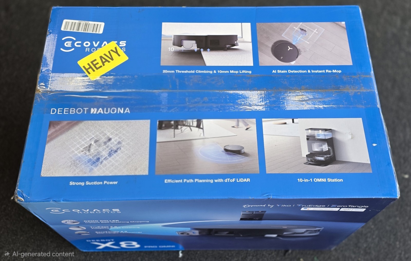 ECOVACS DEEBOT X8 PRO OMNI Robot Vacuum and Mop, 18000Pa, Self-Emptying, Black
