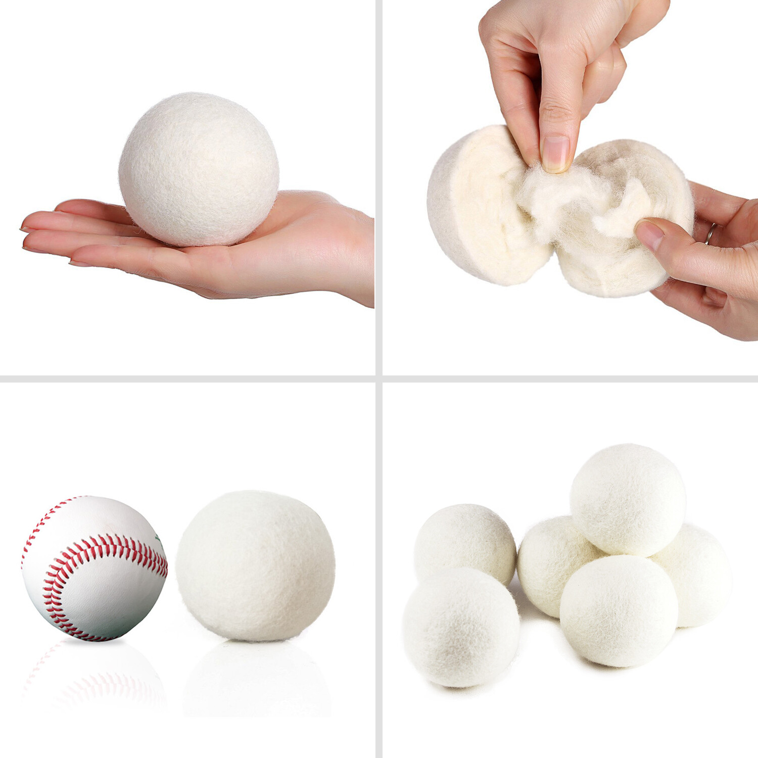 New Zealand Wool Dryer Balls Natural Fabric Softener 100% Organic Chemical Free!