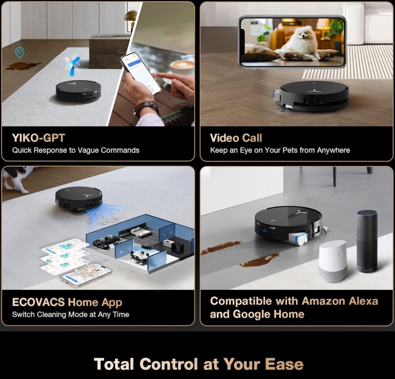 ECOVACS DEEBOT X8 PRO OMNI Robot Vacuum and Mop, 18000Pa, Self-Emptying, Black