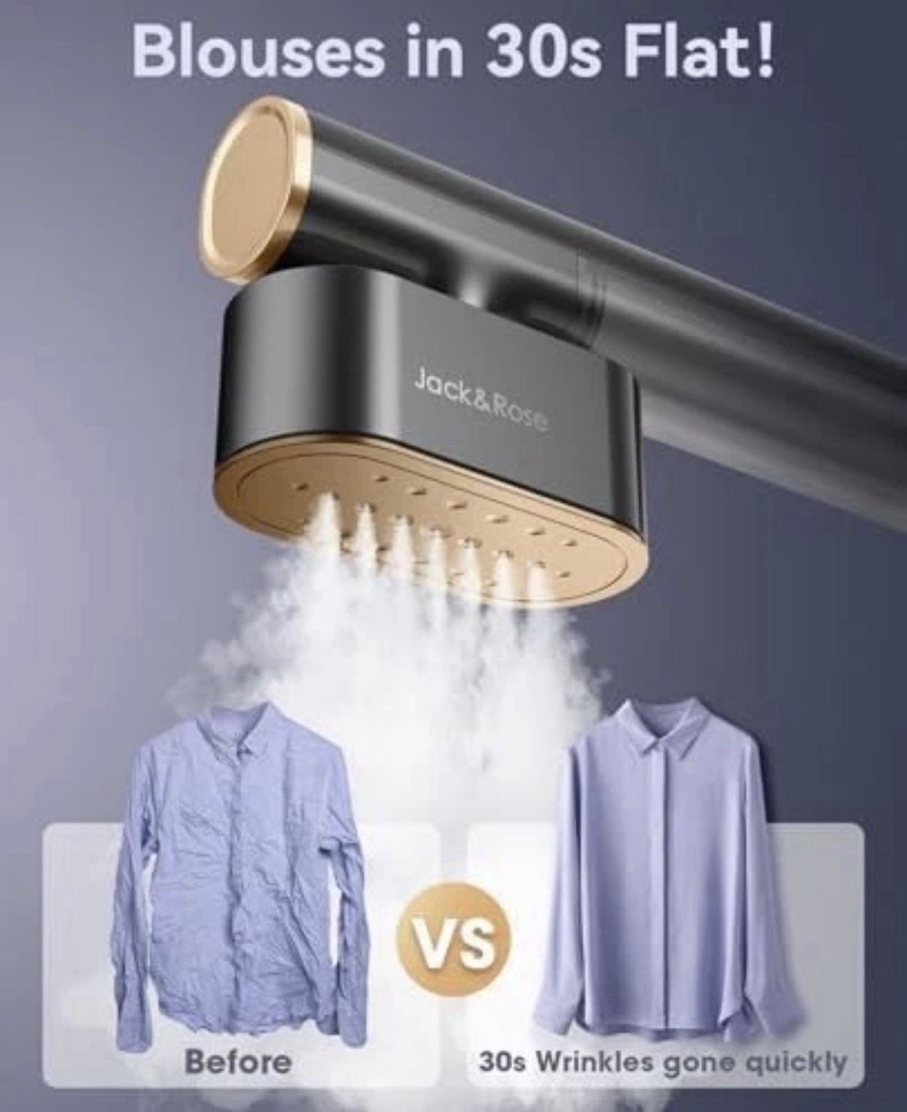 Jack & Rose Portable Clothes Steamer/Iron Dual Volt, Travel 2-in-1