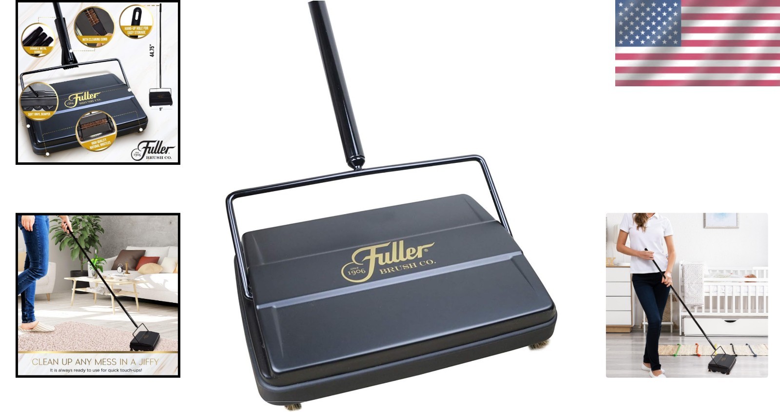 Carpet Floor Sweeper Electric Static Cleaner Hard Soft Surface Compact Lightw…