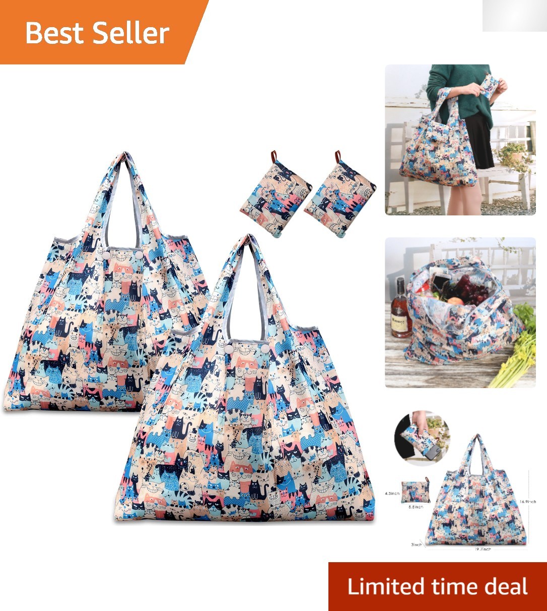 Compact Folding Tote Bag – Eco-Friendly, Portable Shopping for Everyday Use