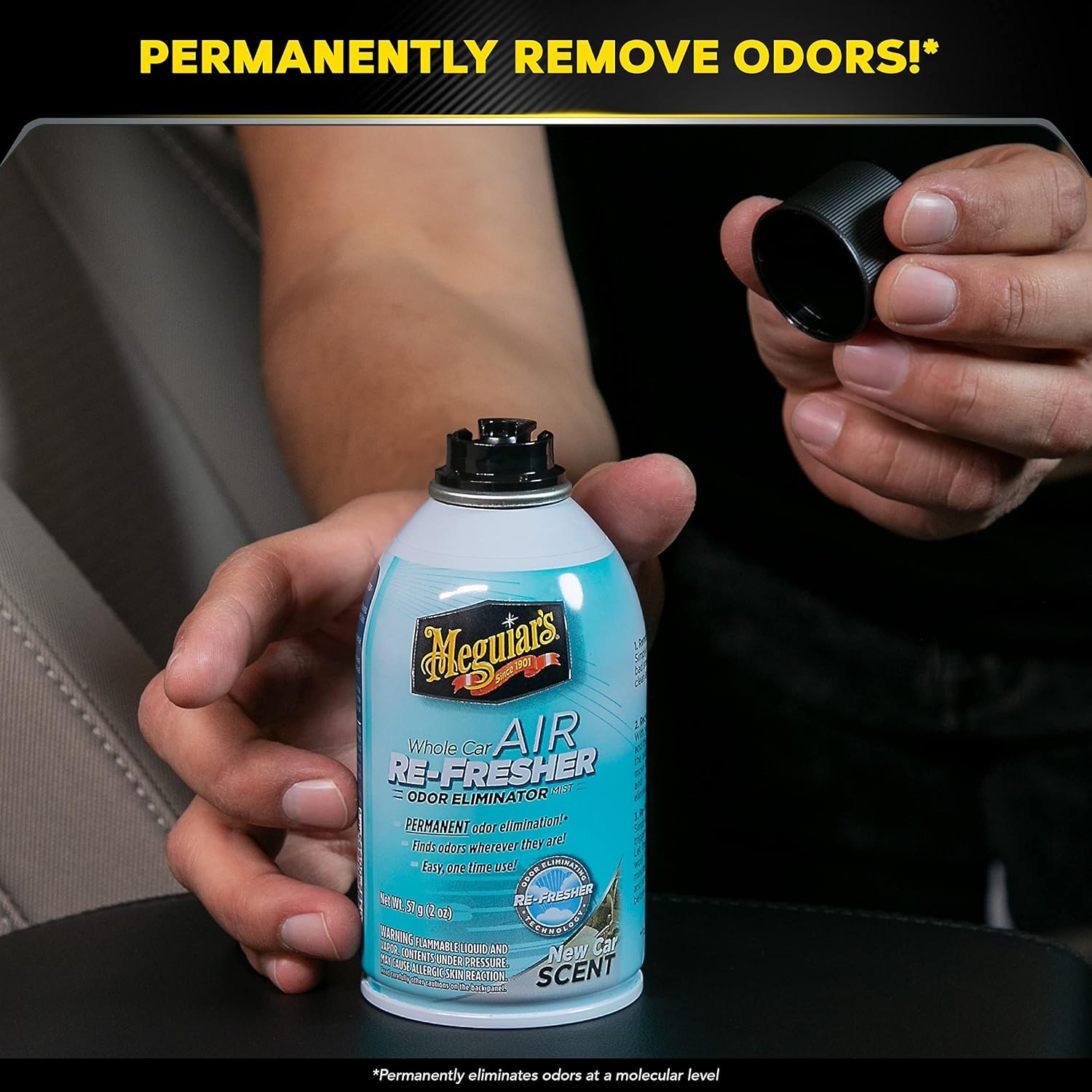 Meguiar’s Whole Car Air Re-Fresher Odor Eliminator Mist, New Car Scent, 2 fl oz.