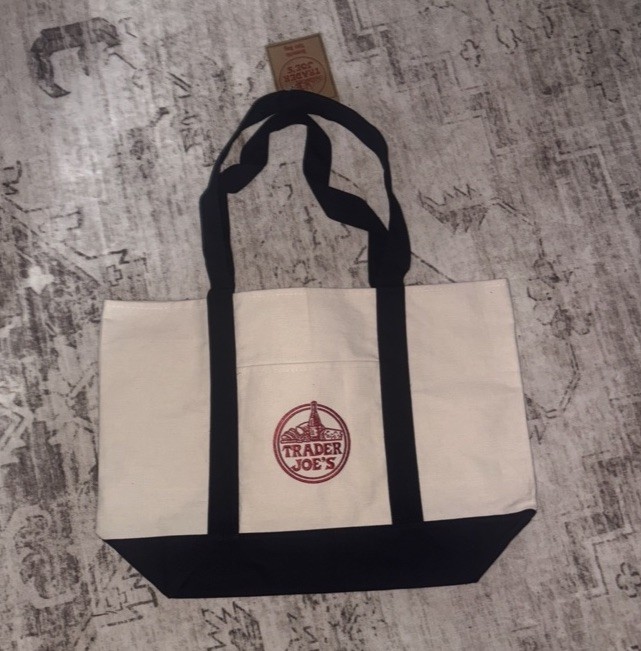 Trader Joe’s Large Navy Blue Canvas Tote Bag Reusable New
